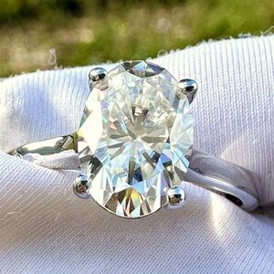 Certified 2.5ct Oval cut moissanite D VVS1 S925 sterling silver engagement ring7
